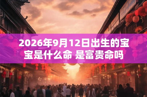 2026年9月12日出生的宝宝是什么命 是富贵命吗