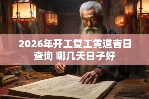 2026年开工复工黄道吉日查询 哪几天日子好