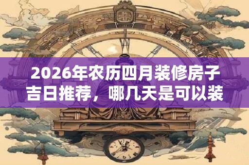 2026年农历四月装修房子吉日推荐，哪几天是可以装修新房的？