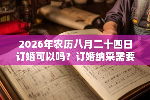 2026年农历八月二十四日订婚可以吗？订婚纳采需要准备什么？