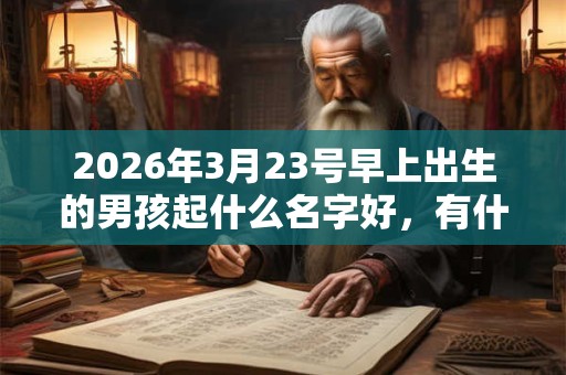 2026年3月23号早上出生的男孩起什么名字好，有什么应该注意的？