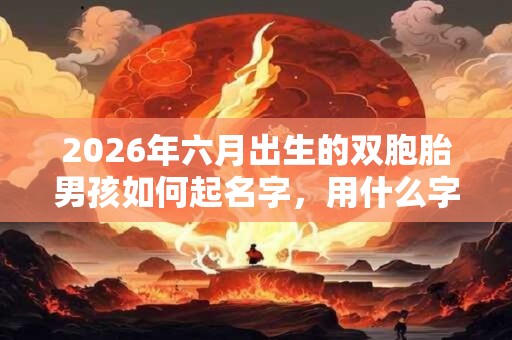 2026年六月出生的双胞胎男孩如何起名字，用什么字比较好