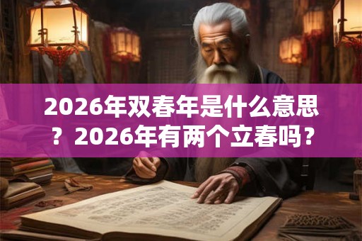 2026年双春年是什么意思？2026年有两个立春吗？