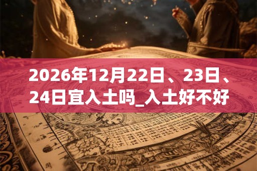 2026年12月22日、23日、24日宜入土吗_入土好不好