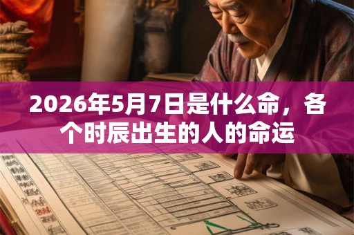 2026年5月7日是什么命，各个时辰出生的人的命运