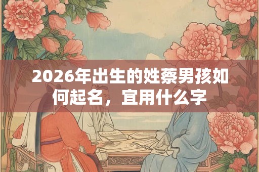 2026年出生的姓蔡男孩如何起名，宜用什么字