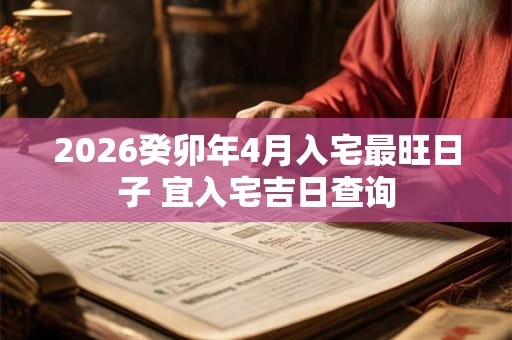 2026癸卯年4月入宅最旺日子 宜入宅吉日查询