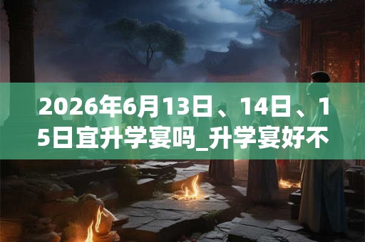 2026年6月13日、14日、15日宜升学宴吗_升学宴好不好