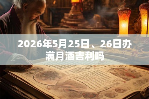 2026年5月25日、26日办满月酒吉利吗