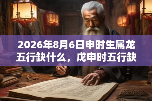 2026年8月6日申时生属龙五行缺什么，戊申时五行缺什么