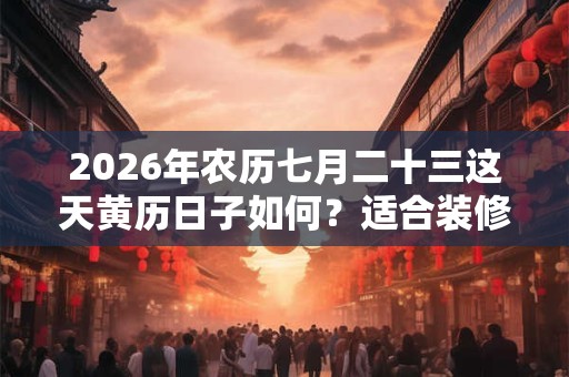 2026年农历七月二十三这天黄历日子如何？适合装修动土吗？