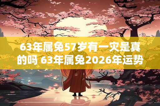 63年属兔57岁有一灾是真的吗 63年属兔2026年运势