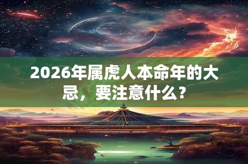 2026年属虎人本命年的大忌，要注意什么？