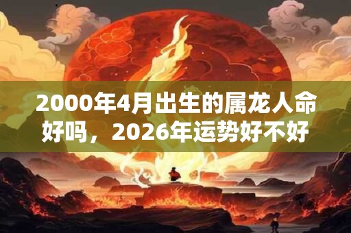 2000年4月出生的属龙人命好吗，2026年运势好不好？