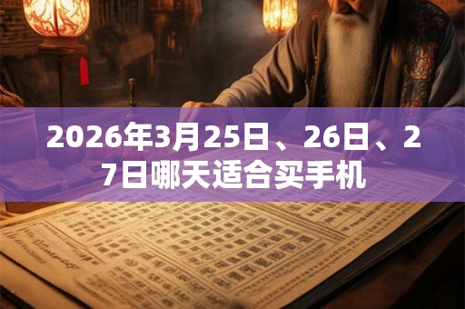 2026年3月25日、26日、27日哪天适合买手机