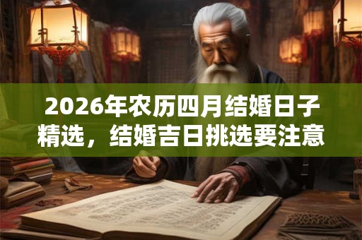 2026年农历四月结婚日子精选，结婚吉日挑选要注意什么？