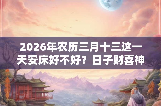 2026年农历三月十三这一天安床好不好？日子财喜神方位？