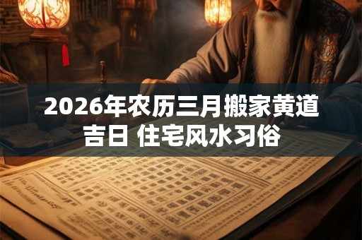 2026年农历三月搬家黄道吉日 住宅风水习俗