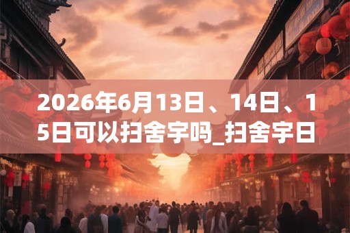 2026年6月13日、14日、15日可以扫舍宇吗_扫舍宇日子好吗