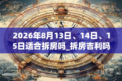 2026年8月13日、14日、15日适合拆房吗_拆房吉利吗