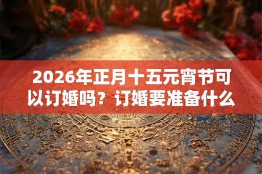 2026年正月十五元宵节可以订婚吗？订婚要准备什么？
