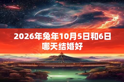 2026年兔年10月5日和6日哪天结婚好