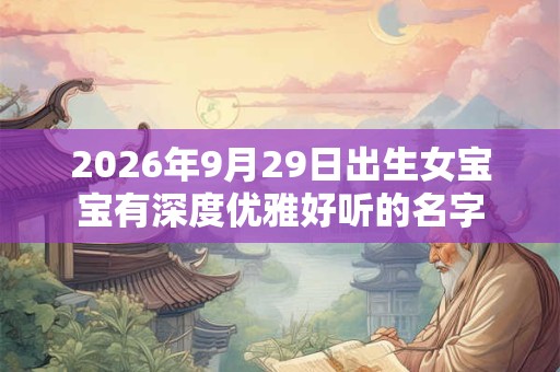 2026年9月29日出生女宝宝有深度优雅好听的名字