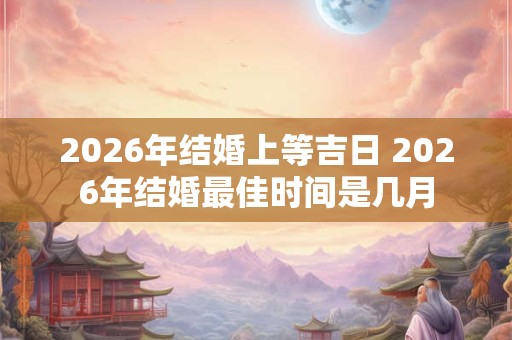 2026年结婚上等吉日 2026年结婚最佳时间是几月