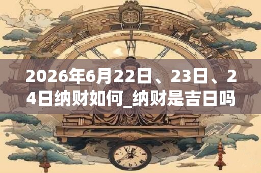 2026年6月22日、23日、24日纳财如何_纳财是吉日吗