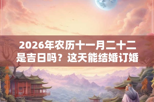 2026年农历十一月二十二是吉日吗？这天能结婚订婚吗？