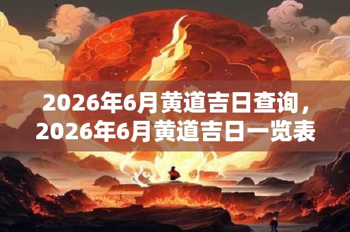 2026年6月黄道吉日查询，2026年6月黄道吉日一览表