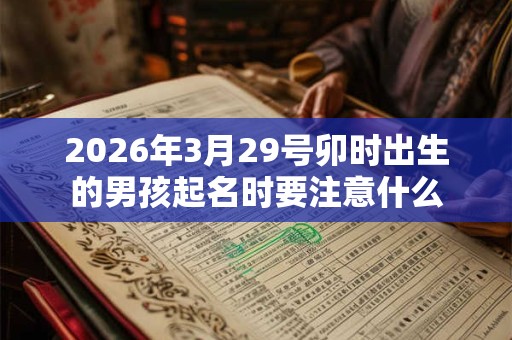 2026年3月29号卯时出生的男孩起名时要注意什么