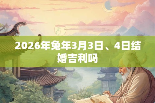 2026年兔年3月3日、4日结婚吉利吗