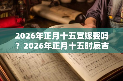 2026年正月十五宜嫁娶吗？2026年正月十五时辰吉凶？