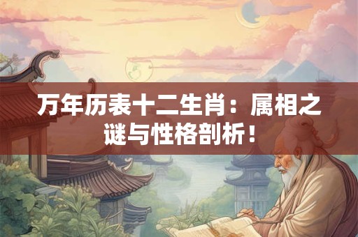 万年历表十二生肖：属相之谜与性格剖析！