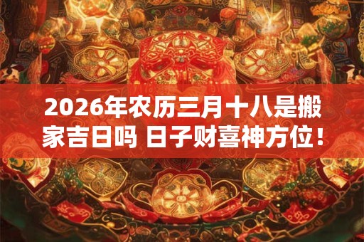 2026年农历三月十八是搬家吉日吗 日子财喜神方位！