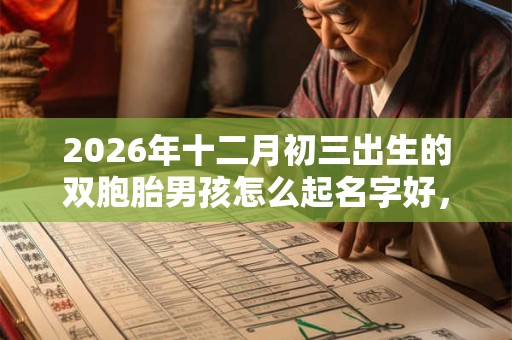 2026年十二月初三出生的双胞胎男孩怎么起名字好，五行属什么？