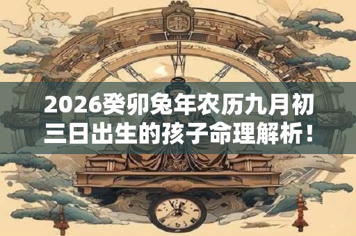 2026癸卯兔年农历九月初三日出生的孩子命理解析！