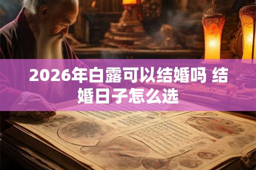 2026年白露可以结婚吗 结婚日子怎么选