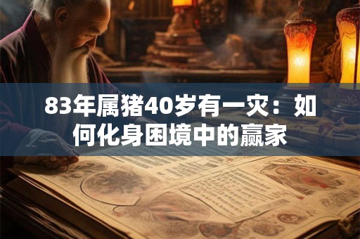 83年属猪40岁有一灾：如何化身困境中的赢家