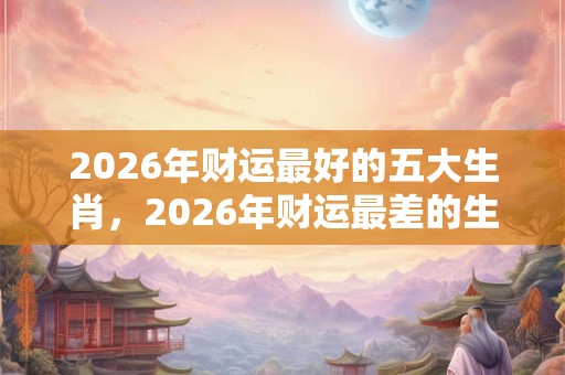 2026年财运最好的五大生肖，2026年财运最差的生肖排行