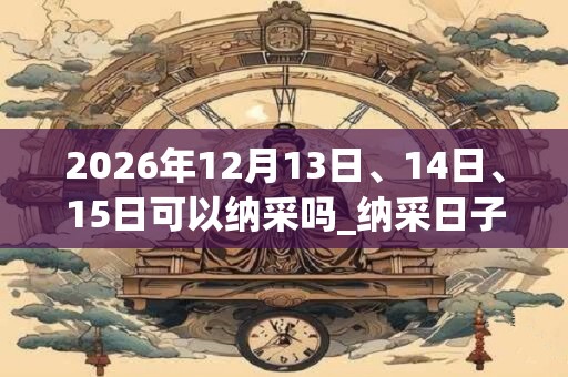 2026年12月13日、14日、15日可以纳采吗_纳采日子好吗