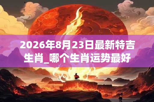 2026年8月23日最新特吉生肖_哪个生肖运势最好