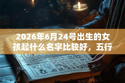 2026年6月24号出生的女孩起什么名字比较好，五行属什么