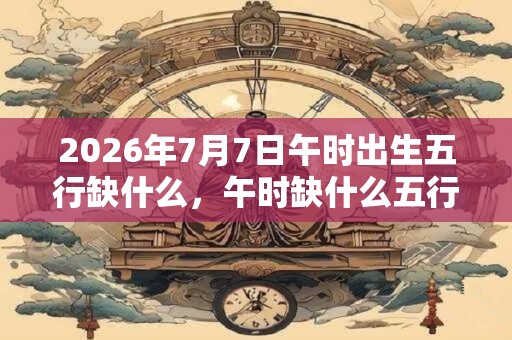 2026年7月7日午时出生五行缺什么，午时缺什么五行