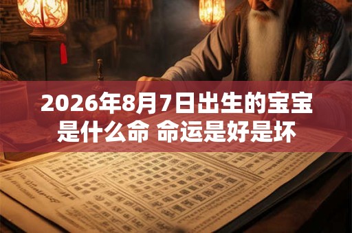 2026年8月7日出生的宝宝是什么命 命运是好是坏