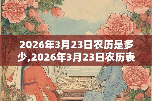 2026年3月23日农历是多少,2026年3月23日农历表