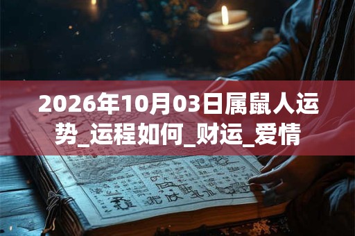 2026年10月03日属鼠人运势_运程如何_财运_爱情