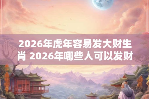 2026年虎年容易发大财生肖 2026年哪些人可以发财 2026年虎年容易发大财生肖 2026年哪些人可以发财