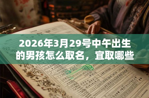 2026年3月29号中午出生的男孩怎么取名，宜取哪些名字？